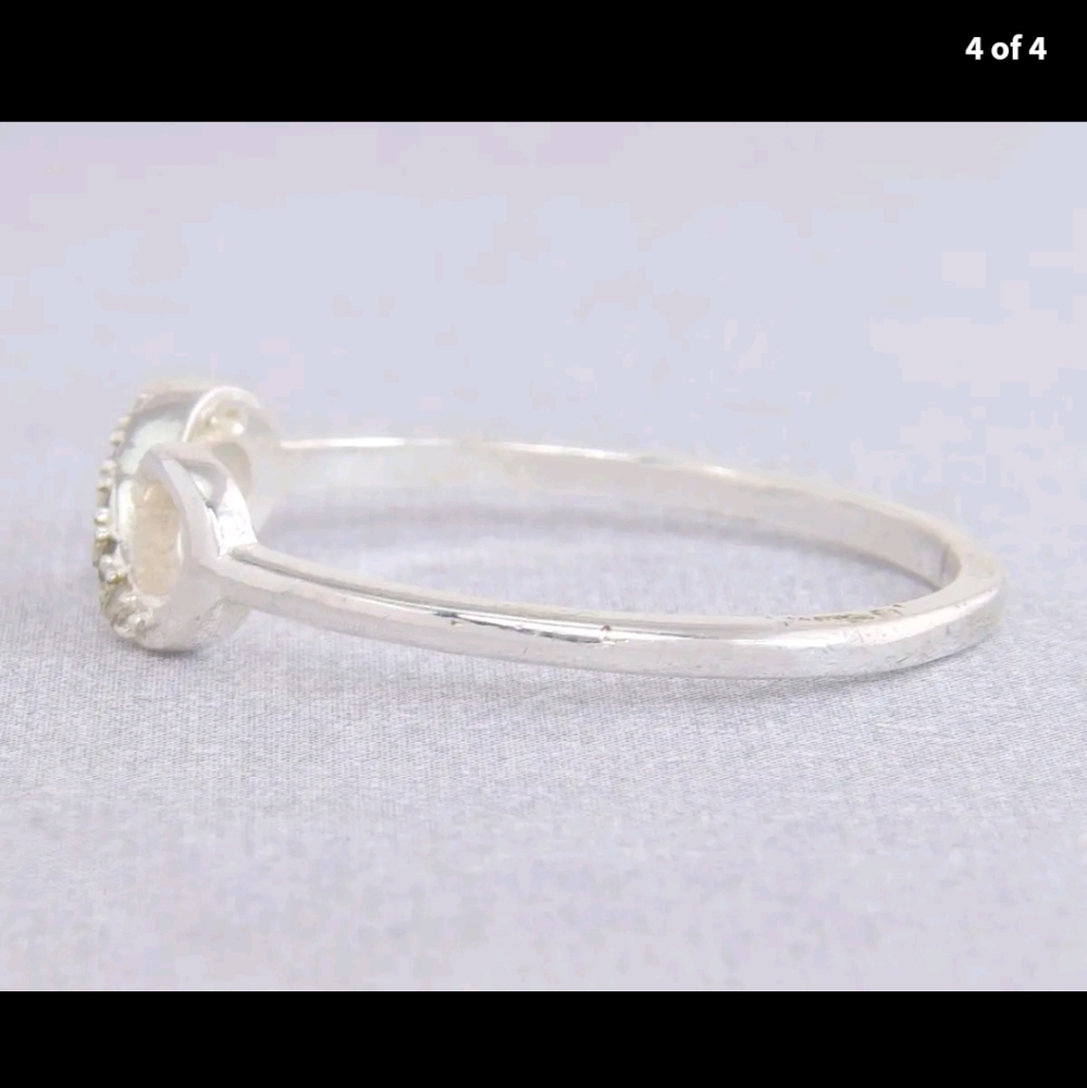 Vintage Silver Diamond Infinity Ring - image 7